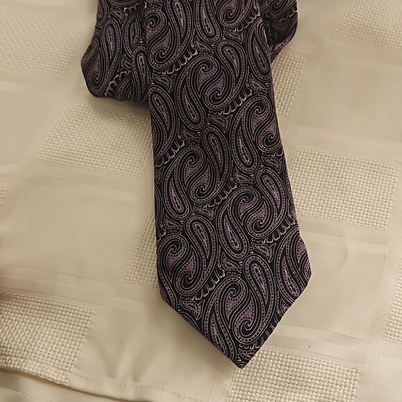 Bellissimo Silk Tie Purple/ Black - Picture 12 of 16